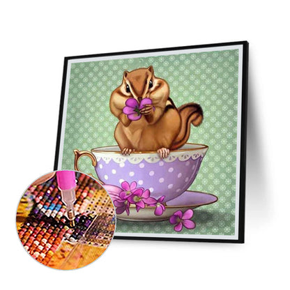 Teapot Squirrel - Full Round Drill Diamond Painting 30*30CM