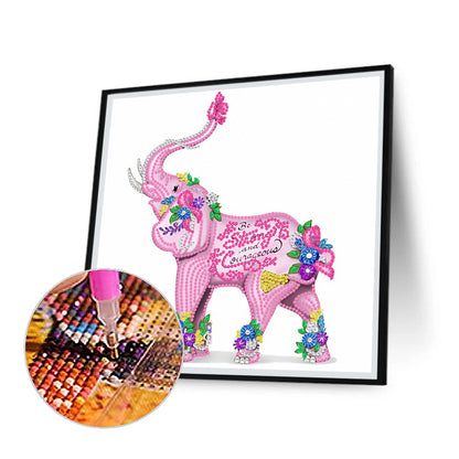 Colorful Elephant - Special Shaped Drill Diamond Painting 30*30CM