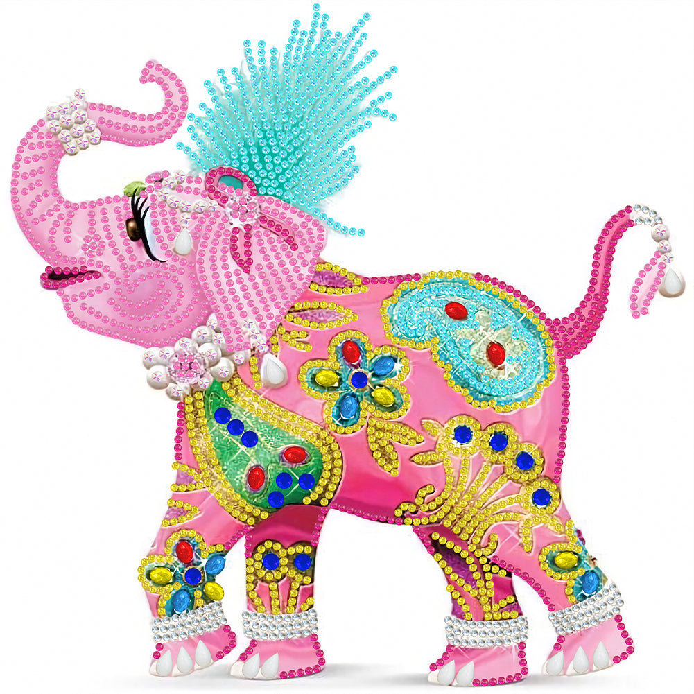 Colorful Elephant - Special Shaped Drill Diamond Painting 30*30CM