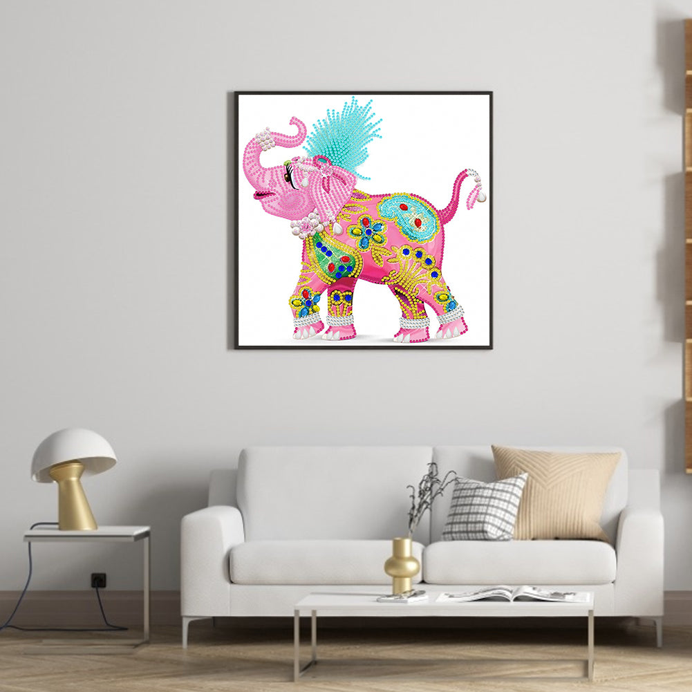 Colorful Elephant - Special Shaped Drill Diamond Painting 30*30CM