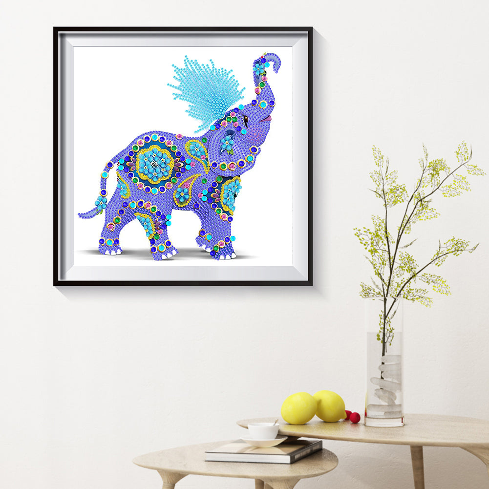 Colorful Elephant - Special Shaped Drill Diamond Painting 30*30CM