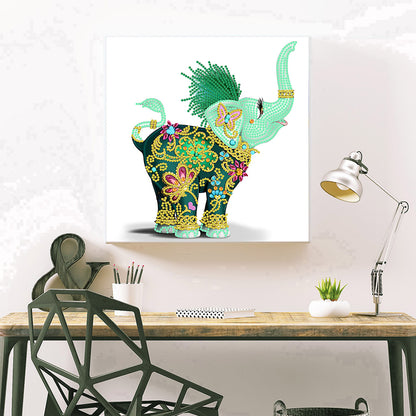 Colorful Elephant - Special Shaped Drill Diamond Painting 30*30CM