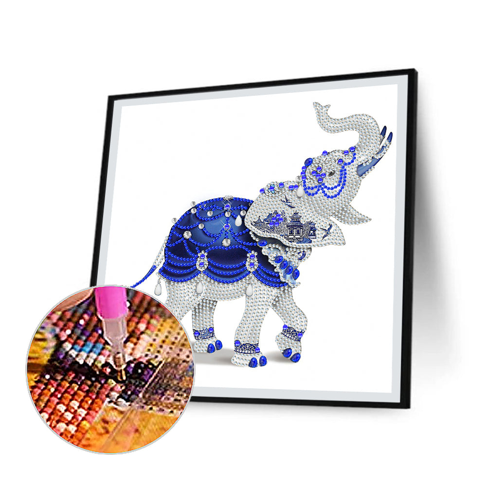 Colorful Elephant - Special Shaped Drill Diamond Painting 30*30CM