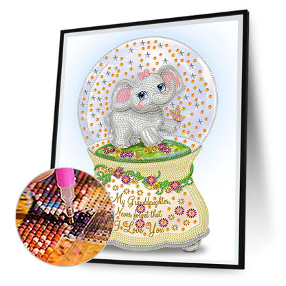 Elephant Crystal Ball - Special Shaped Drill Diamond Painting 30*40CM