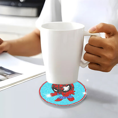 DIY Diamonds Painting Coaster Art Crafts Wooden Cartoon Cup Mat for Kids Gifts