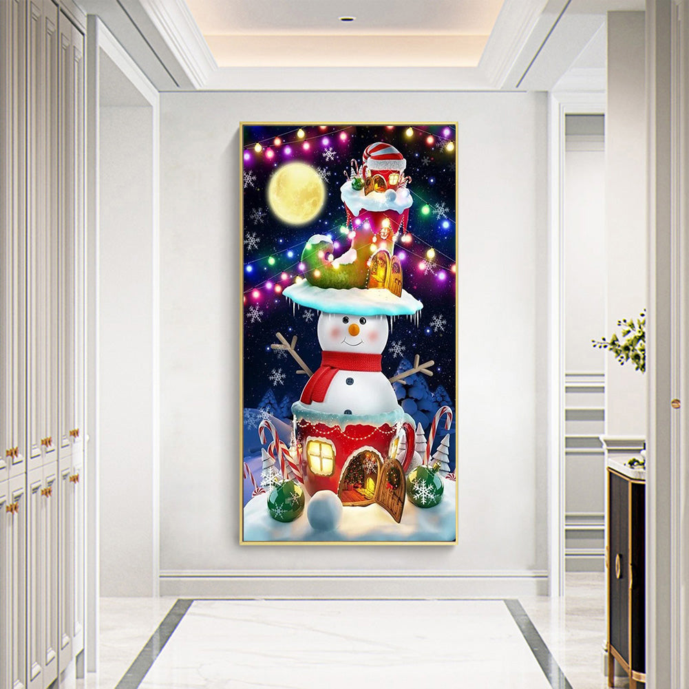 Snowman Igloo - Full Round Drill Diamond Painting 40*60CM