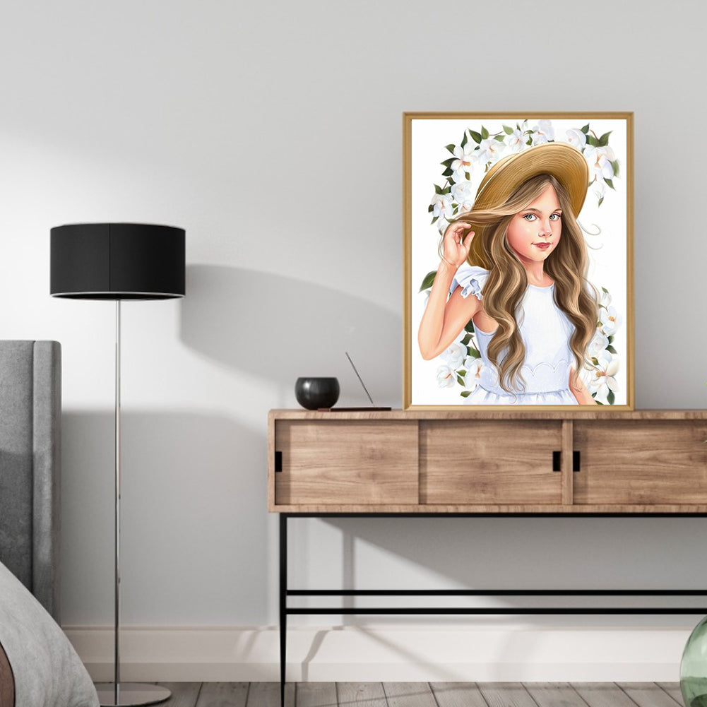 Cute Little Girl - Full Round Drill Diamond Painting 30*40CM