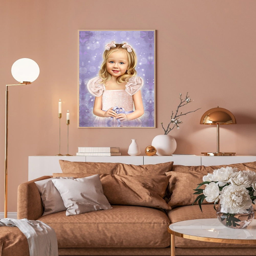 Cute Little Girl - Full Round Drill Diamond Painting 30*40CM