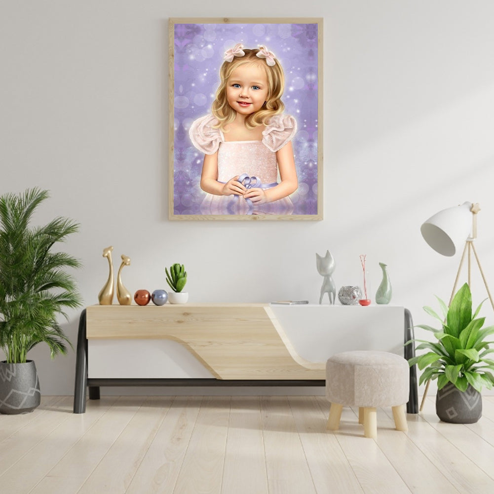 Cute Little Girl - Full Round Drill Diamond Painting 30*40CM