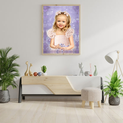 Cute Little Girl - Full Round Drill Diamond Painting 30*40CM