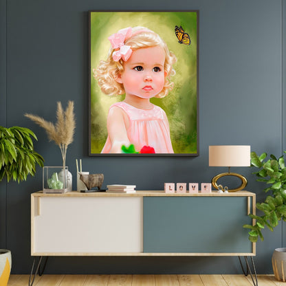 Cute Little Girl - Full Round Drill Diamond Painting 30*40CM