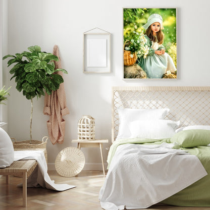 Cute Little Girl - Full Round Drill Diamond Painting 30*40CM