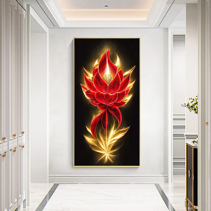 Red Fire Lotus - Full Round Drill Diamond Painting 40*70CM