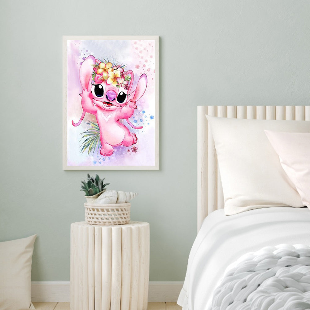 Pink Stitch - Full Round Drill Diamond Painting 30*40CM