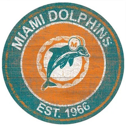 Miami Dolphins Football Team - Full Round Drill Diamond Painting 30*30CM