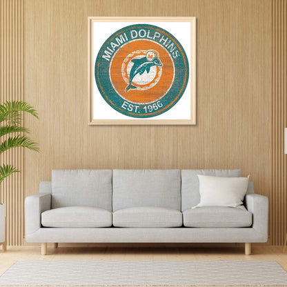 Miami Dolphins Football Team - Full Round Drill Diamond Painting 30*30CM