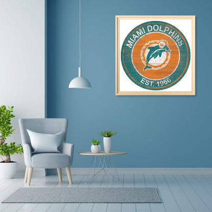 Miami Dolphins Football Team - Full Round Drill Diamond Painting 30*30CM