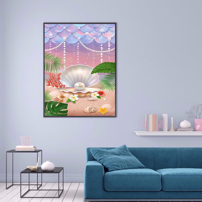 Beach Pearl Shell - Full Round Drill Diamond Painting 30*40CM