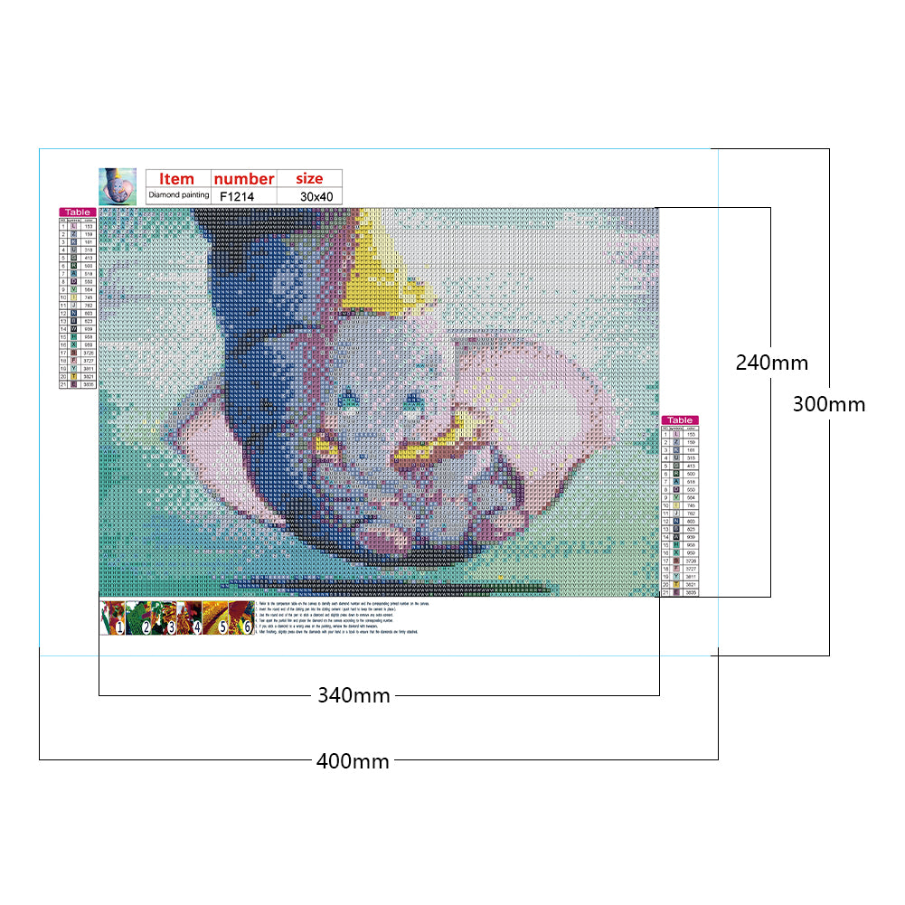Dumbo - Full Square Drill Diamond Painting 40*30CM