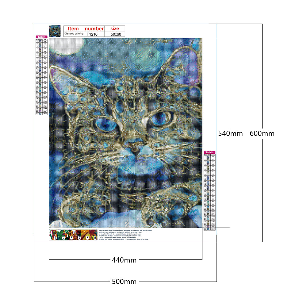 Glass Painted Cat - Full Square Drill Diamond Painting 50*60CM