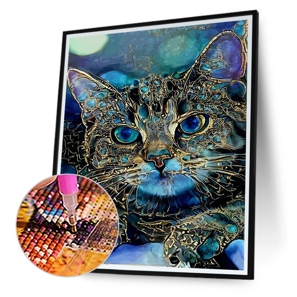 Glass Painted Cat - Full Square Drill Diamond Painting 50*60CM