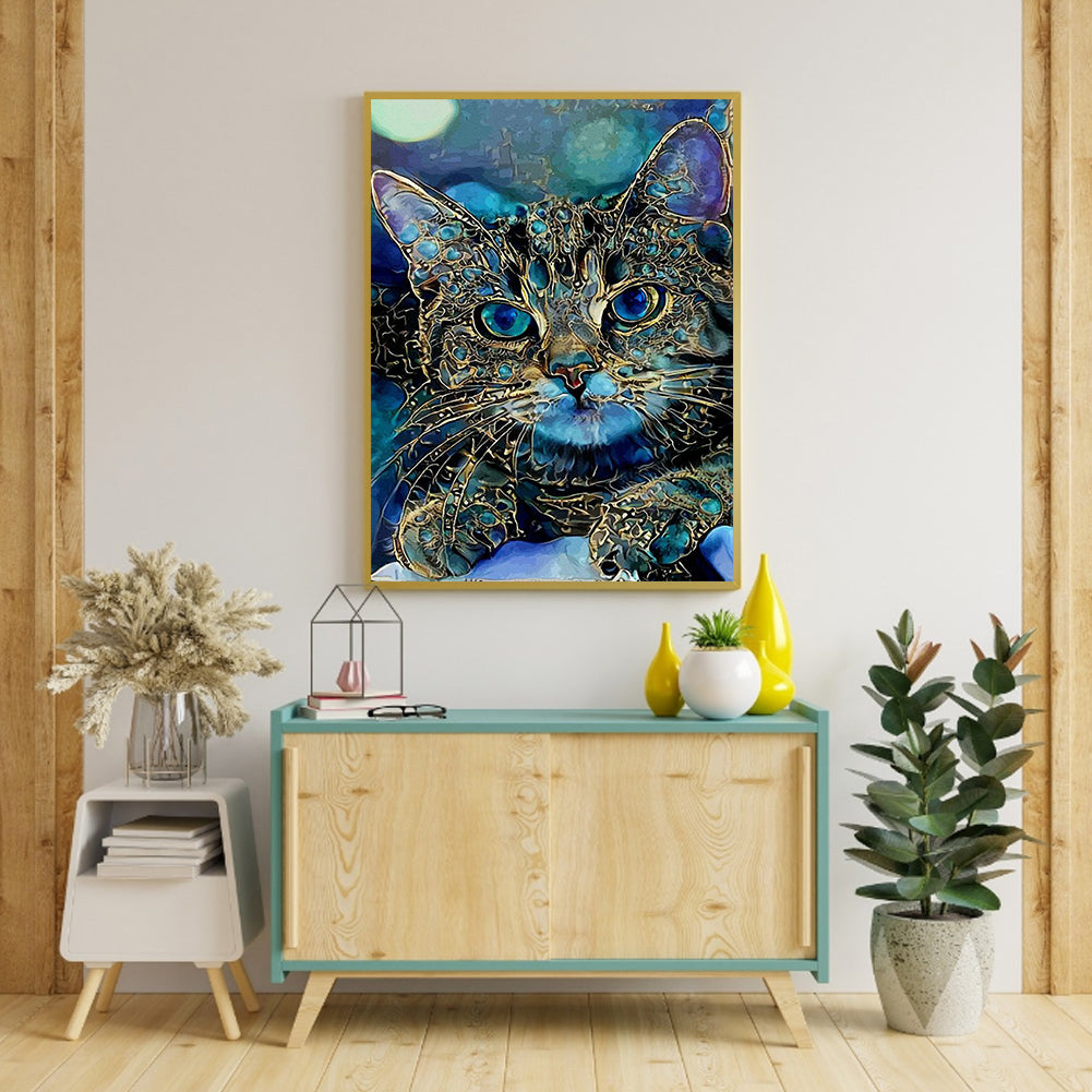 Glass Painted Cat - Full Square Drill Diamond Painting 50*60CM
