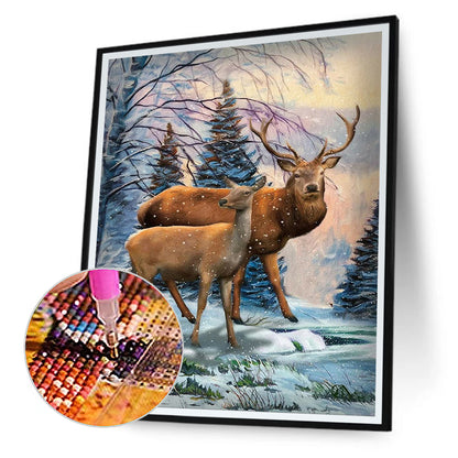 Snow Wolf - Full Round Drill Diamond Painting 30*40CM