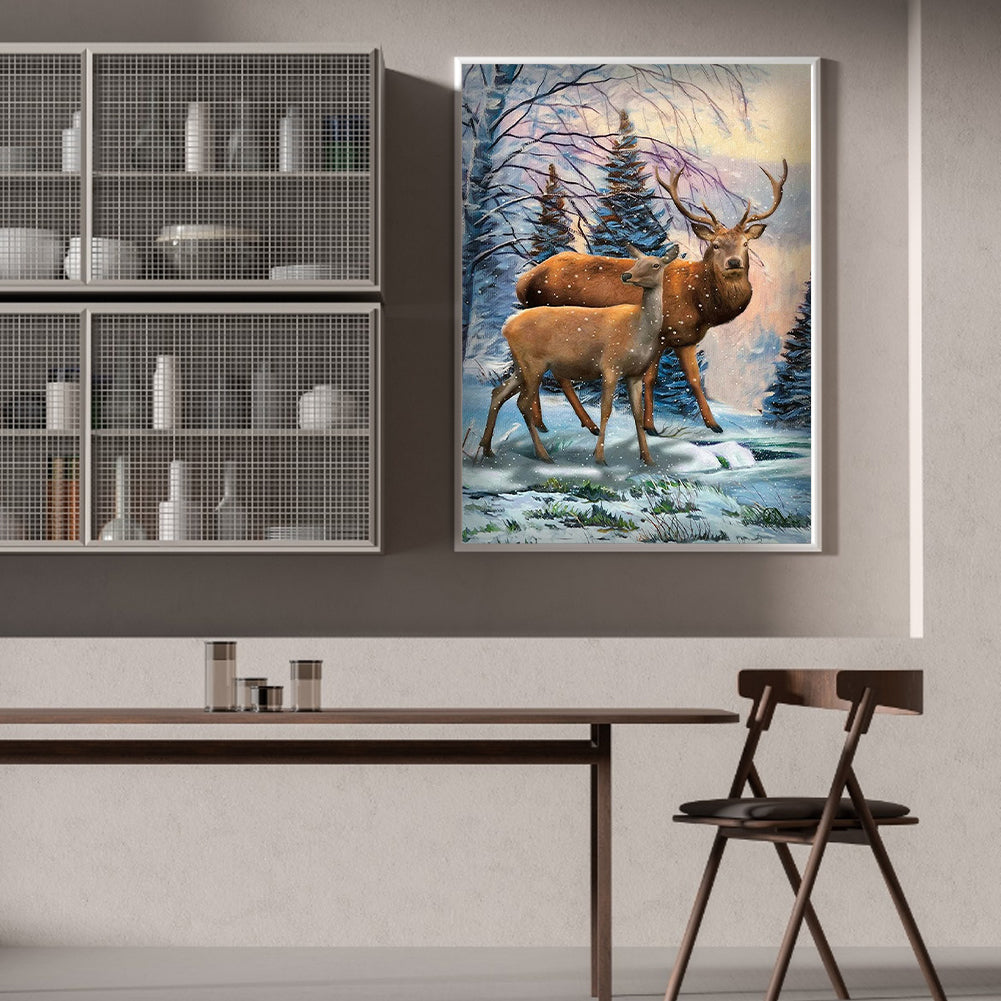 Snow Wolf - Full Round Drill Diamond Painting 30*40CM