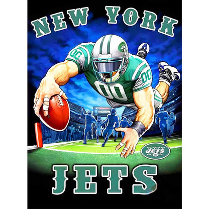 New York Jets Football Team - Full Round Drill Diamond Painting 30*40CM