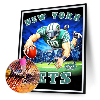 New York Jets Football Team - Full Round Drill Diamond Painting 30*40CM