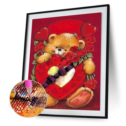 Love Valentine'S Day Bear - Full Round Drill Diamond Painting 30*40CM