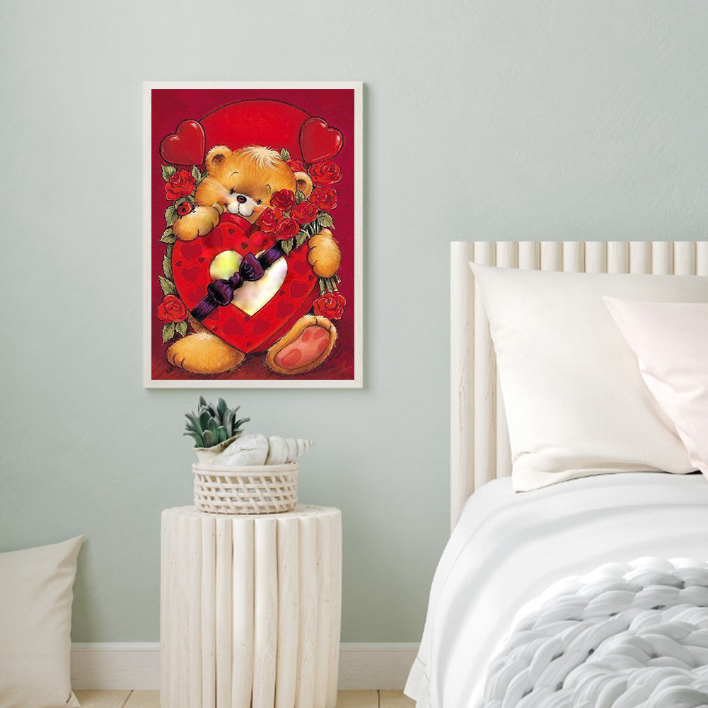 Love Valentine'S Day Bear - Full Round Drill Diamond Painting 30*40CM