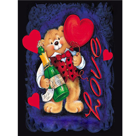 Love Valentine'S Day Bear - Full Round Drill Diamond Painting 30*40CM