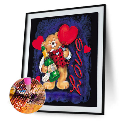 Love Valentine'S Day Bear - Full Round Drill Diamond Painting 30*40CM