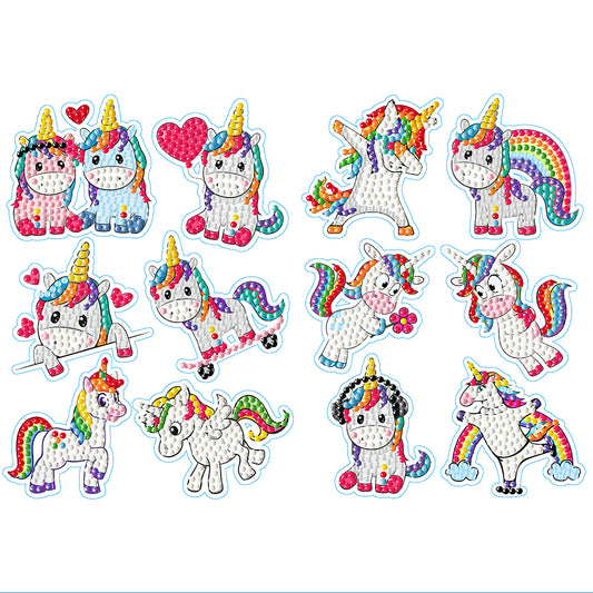 2 Sheets Diamonds Painting Sticker Crafts DIY Art Cartoon Paster Home Decoration