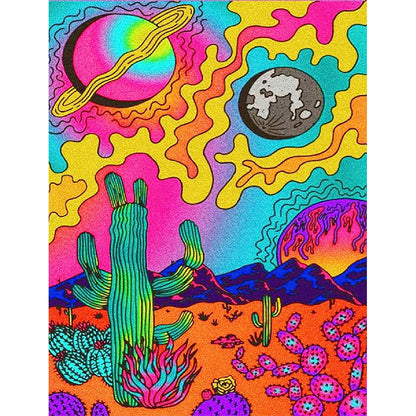 Cactus Planet - Full Round Drill Diamond Painting 30*40CM