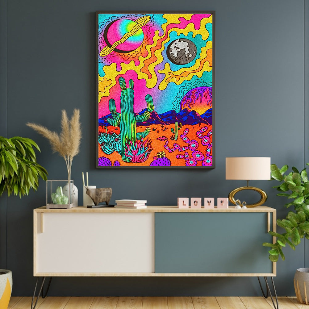 Cactus Planet - Full Round Drill Diamond Painting 30*40CM
