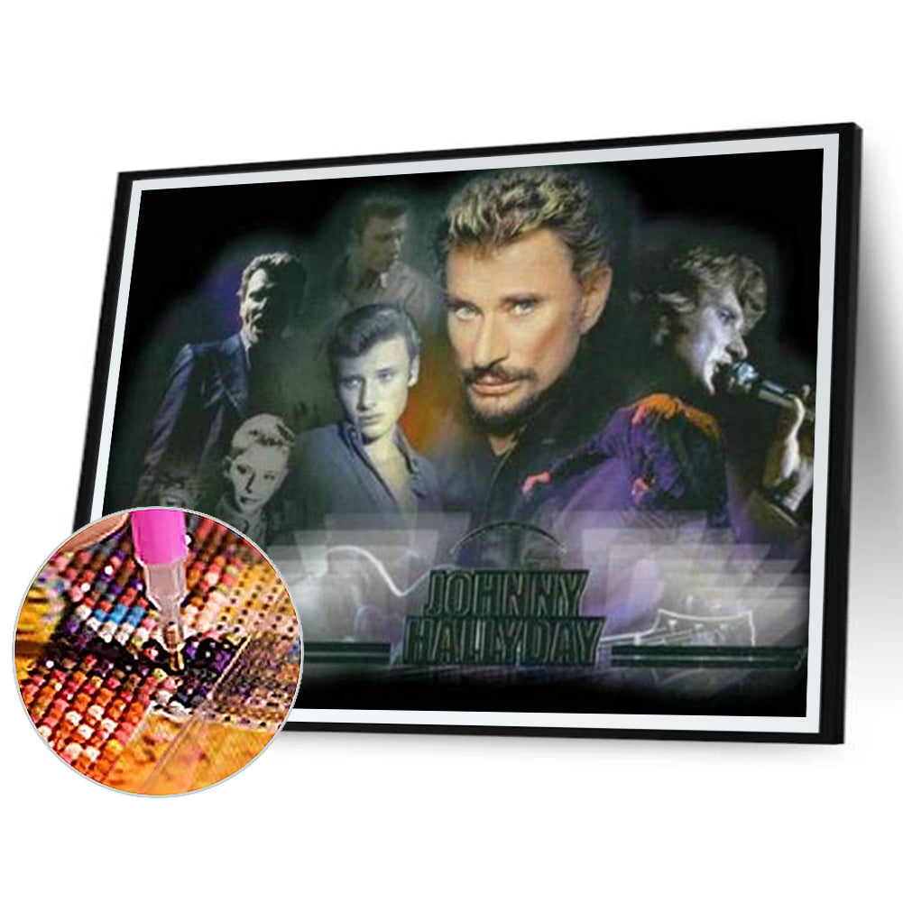 Johnny Alliday - Full Round Drill Diamond Painting 40*30CM