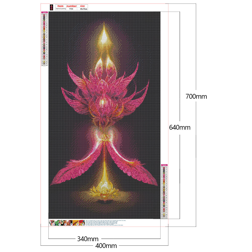 Flame Lotus - Full Round Drill Diamond Painting 40*70CM