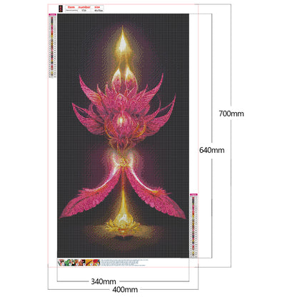 Flame Lotus - Full Round Drill Diamond Painting 40*70CM