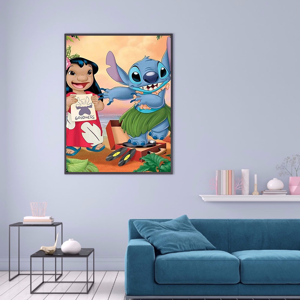 Lilo And Stitch - Full Round Drill Diamond Painting 30*40CM