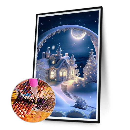 Beautiful Snow House - Full Round Drill Diamond Painting 40*70CM