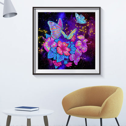 Romantic Rose Butterfly - Special Shaped Drill Diamond Painting 30*30CM