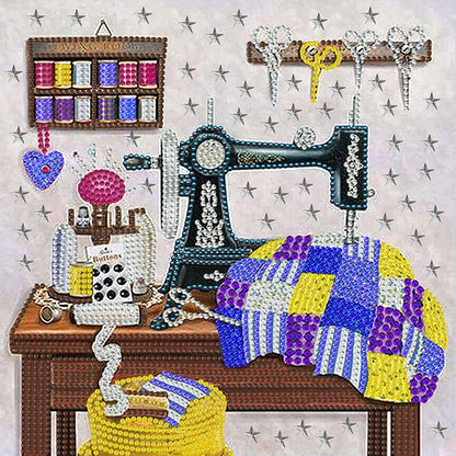 Sewing Machine - Special Shaped Drill Diamond Painting 30*30CM