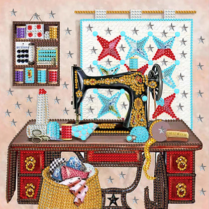 Sewing Machine - Special Shaped Drill Diamond Painting 30*30CM