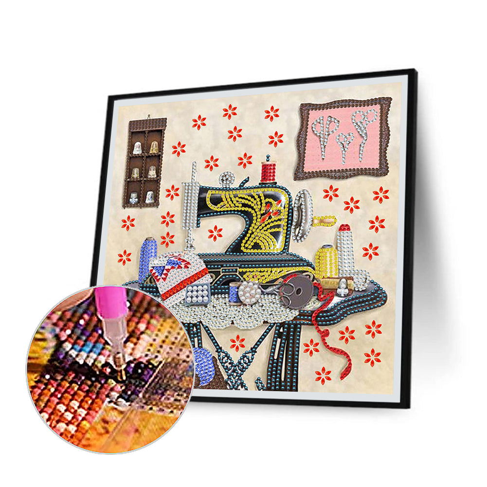 Sewing Machine - Special Shaped Drill Diamond Painting 30*30CM