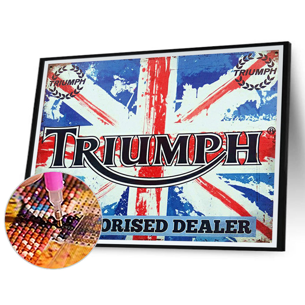 Vintage Union Jack Flag - Full Round Drill Diamond Painting 50*30CM