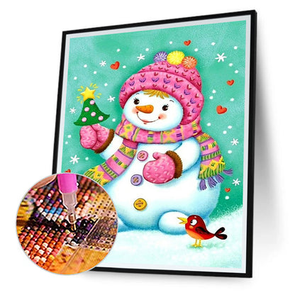 Snowman - Full Round Drill Diamond Painting 30*40CM