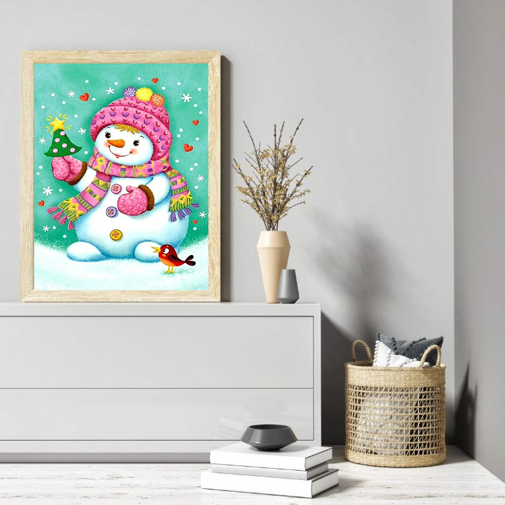 Snowman - Full Round Drill Diamond Painting 30*40CM