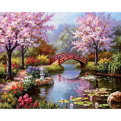 Small Bridge And Flowing Water - Full Square Drill Diamond Painting 60*50CM